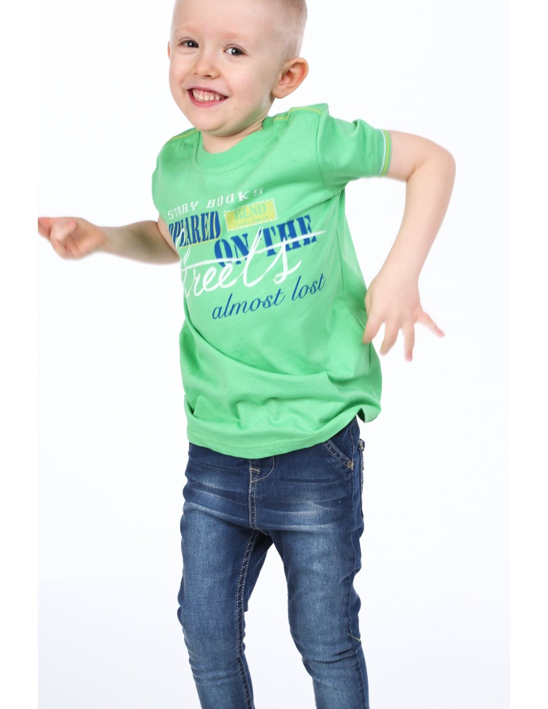 Grünes Jungen-T-Shirt mit Aufschrift NDZ7357 – Online-Shop – Boutique